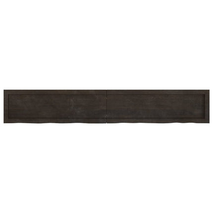 Piano Bagno Marrone Scuro 180x30x(2-6)cm Legno Trattato