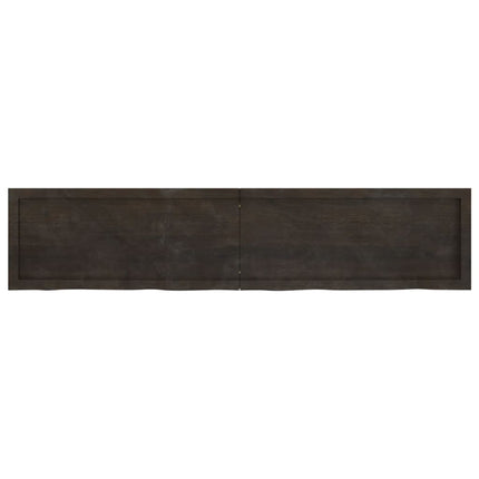 Piano Bagno Marrone Scuro 180x40x(2-6)cm Legno Trattato