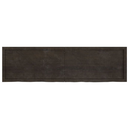 Piano Bagno Marrone Scuro 180x50x(2-6)cm Legno Trattato