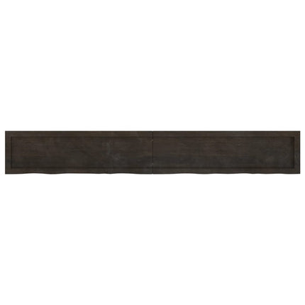 Piano Bagno Marrone Scuro 200x30x(2-6)cm Legno Trattato