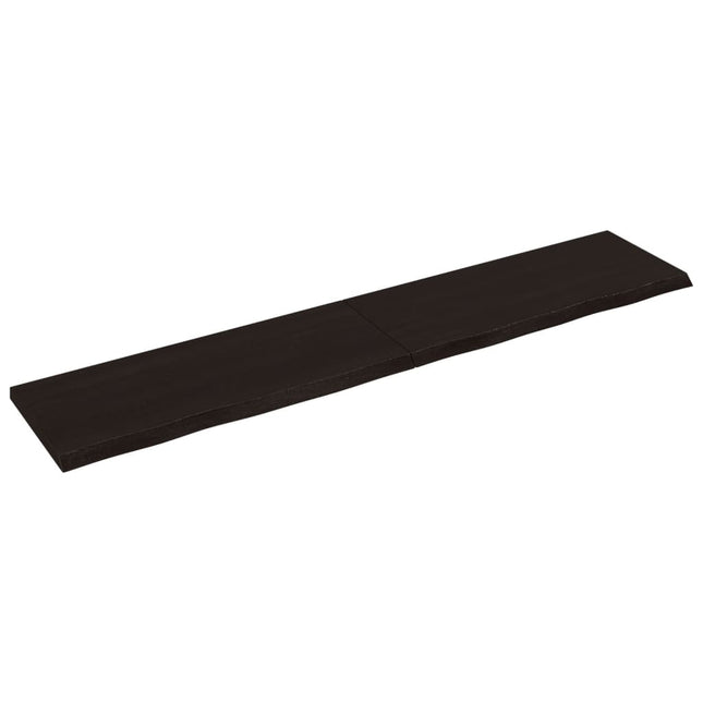 Piano Bagno Marrone Scuro 200x40x(2-4)cm Legno Trattato