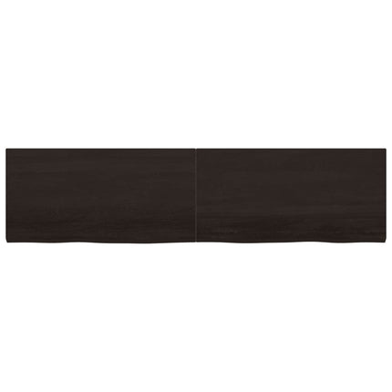 Piano Bagno Marrone Scuro 200x50x(2-4)cm Legno Trattato