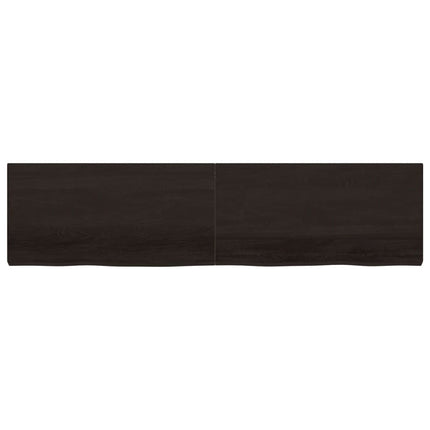 Piano Bagno Marrone Scuro 200x50x(2-6)cm Legno Trattato