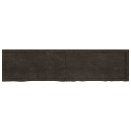 Piano Bagno Marrone Scuro 200x50x(2-6)cm Legno Trattato