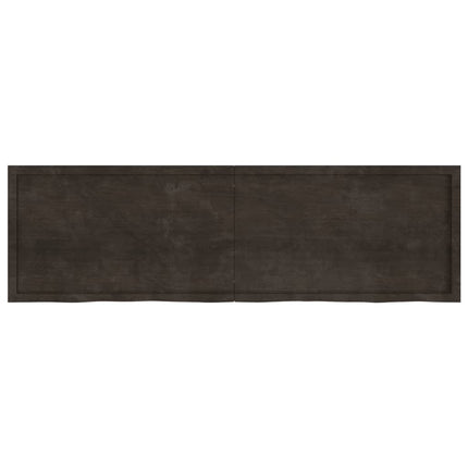Piano Bagno Marrone Scuro 200x60x(2-6)cm Legno Trattato