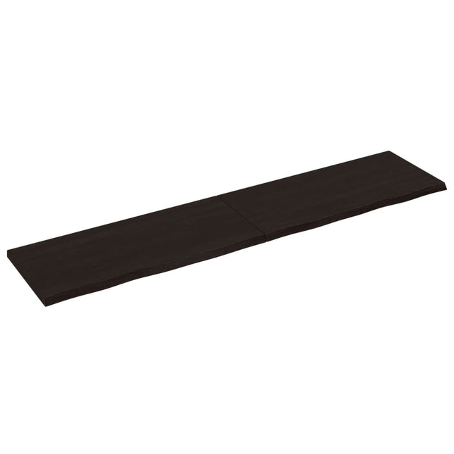 Piano Bagno Marrone Scuro 220x50x(2-4)cm Legno Trattato