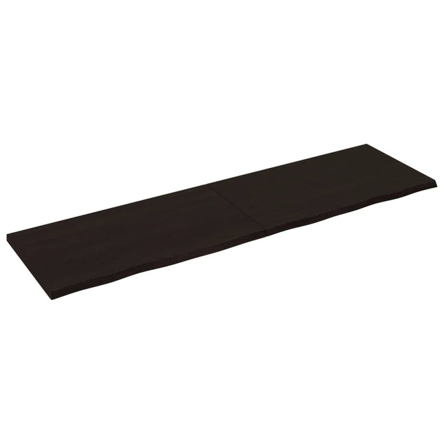 Piano Bagno Marrone Scuro 220x60x(2-4) cm Legno Trattato