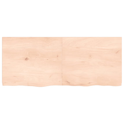 Piano per Tavolo 120x50x(2-4)cm in Rovere Massello Non Trattato