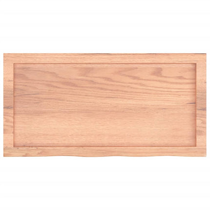 Piano Tavolo Marrone 80x40x(2-6) cm Massello Rovere Trattato
