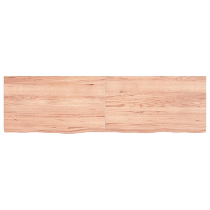 Piano Tavolo Marrone 140x40x(2-4) cm Massello Rovere Trattato