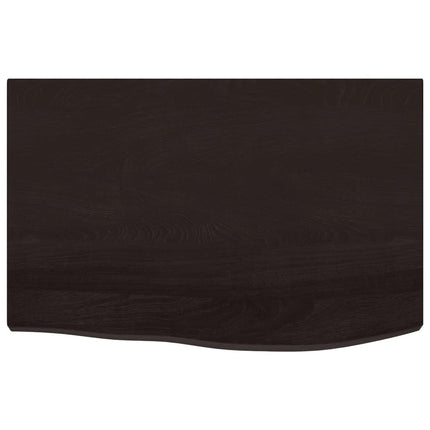 Piano Tavolo Marrone 60x40x(2-4) cm Rovere Massello Trattato