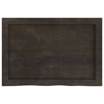 Piano Tavolo Marrone 60x40x(2-4) cm Rovere Massello Trattato