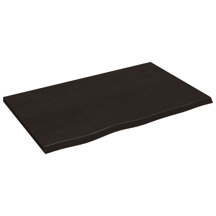 Piano Tavolo Marrone Scuro 80x50x2cm Rovere Massello Trattato