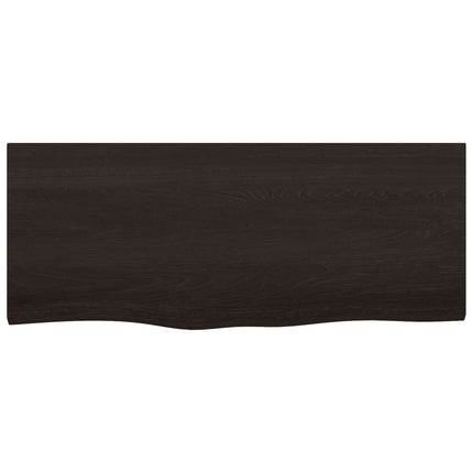 Piano Tavolo Marrone 100x40x(2-4) cm Rovere Massello Trattato