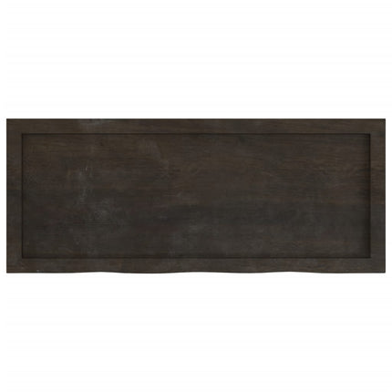 Piano Tavolo Marrone 100x40x(2-4) cm Rovere Massello Trattato