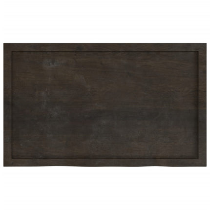 Piano Tavolo Marrone 100x60x(2-4) cm Rovere Massello Trattato