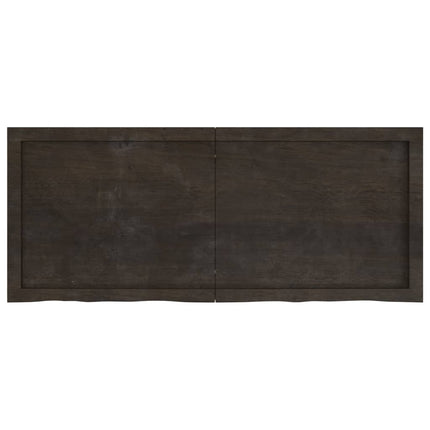 Piano Tavolo Marrone 120x50x(2-4) cm Rovere Massello Trattato