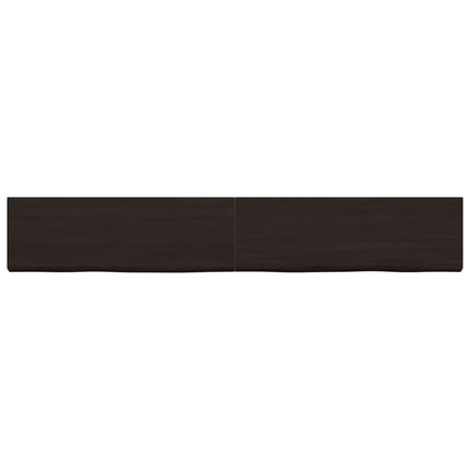 Piano Tavolo Marrone 180x40x(2-4) cm Rovere Massello Trattato