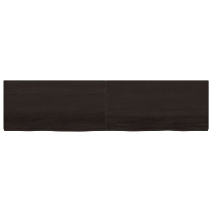 Piano Tavolo Marrone 200x50x(2-6) cm Rovere Massello Trattato