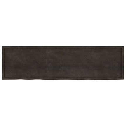 Piano Tavolo Marrone 220x60x(2-6) cm Rovere Massello Trattato