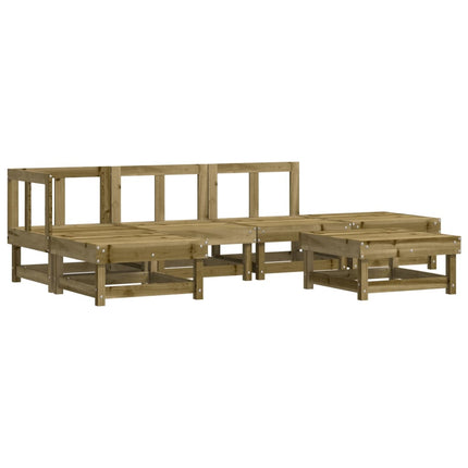 Set Divani da Giardino 6pz con Cuscini Legno Impregnato di Pino