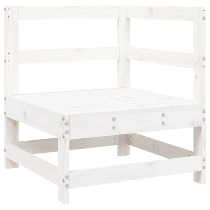 Set Salotto da Giardino 7 pz Bianco in Legno Massello di Pino