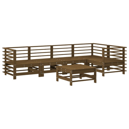 Set Salotto da Giardino 6 pz ambra in Legno Massello di Pino