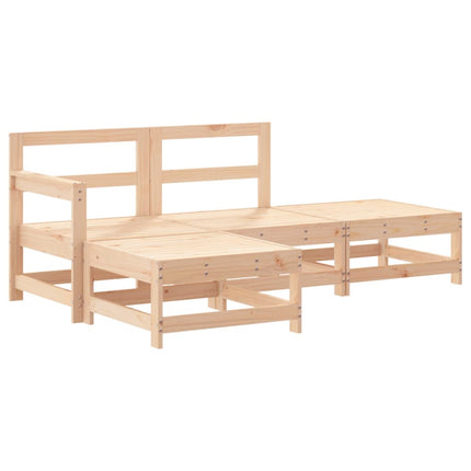 Set Salotto da Giardino 4 pz in Legno Massello di Pino