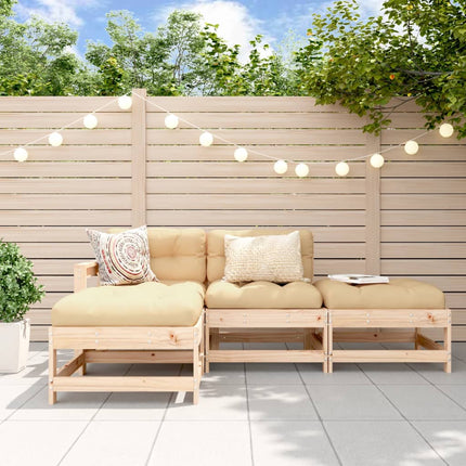 Set Salotto da Giardino 4 pz in Legno Massello di Pino
