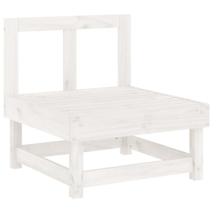 Set Salotto da Giardino 7 pz Bianco in Legno Massello di Pino