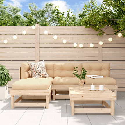 Set Salotto da Giardino 5 pz in Legno Massello di Pino