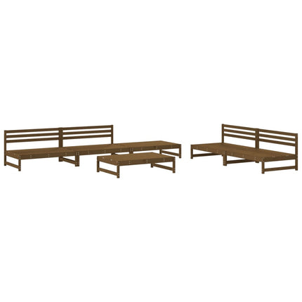 Set Salotto da Giardino 6 pz ambra in Legno Massello di Pino