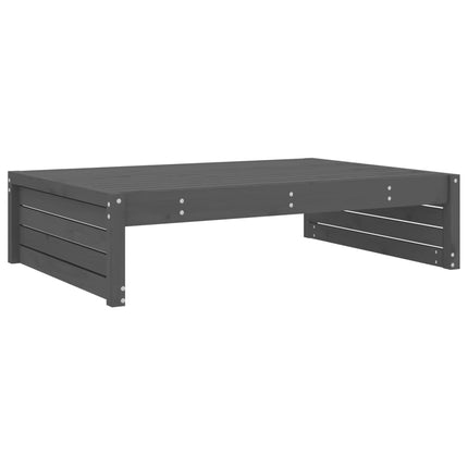 Set Salotto da Giardino 2 pz Grigio in Legno Massello di Pino