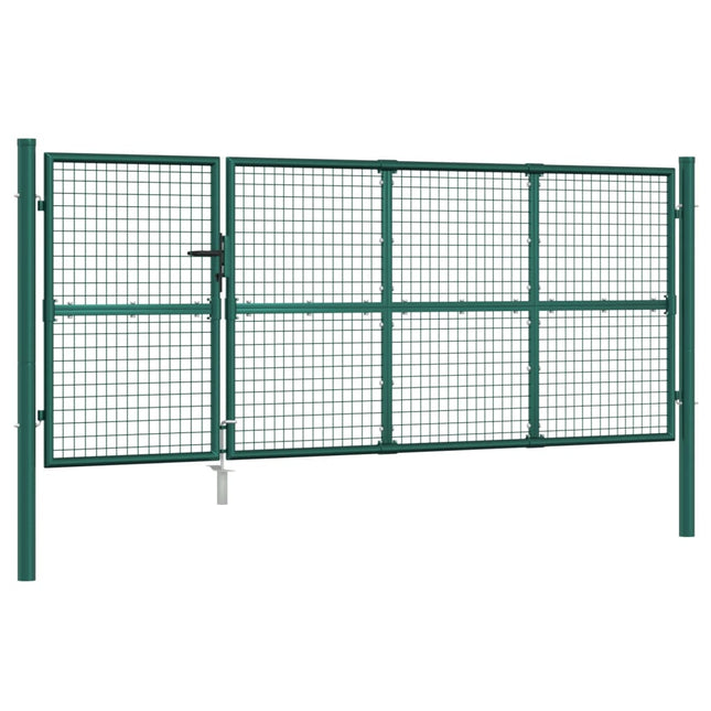 Cancello da Giardino in Rete Verde 350x175 cm Acciaio Zincato