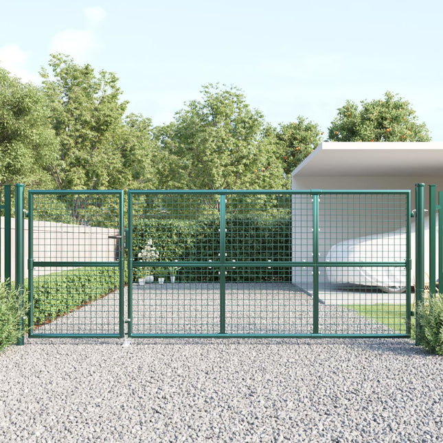 Cancello da Giardino in Rete Verde 350x175 cm Acciaio Zincato