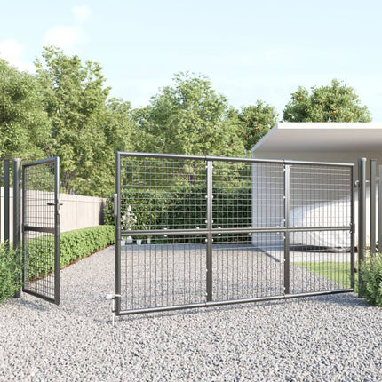 Cancello da Giardino Rete Antracite 350x175 cm Acciaio Zincato