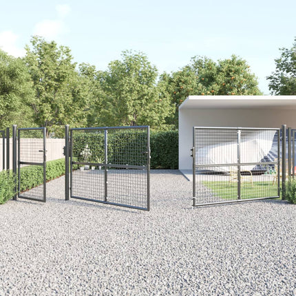 Cancello da Giardino Rete Antracite 500x175 cm Acciaio Zincato