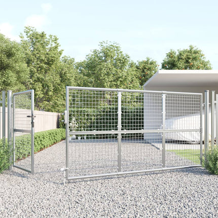 Cancello da Giardino in Rete Argento 350x175 cm Acciaio Zincato