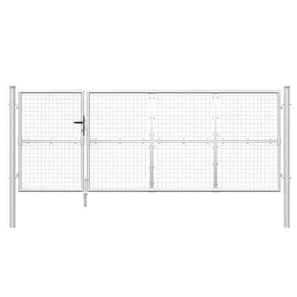 Cancello da Giardino in Rete Argento 350x175 cm Acciaio Zincato