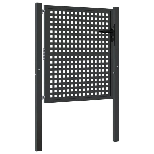 Cancello Giardino Antracite 105x125 cm in Acciaio