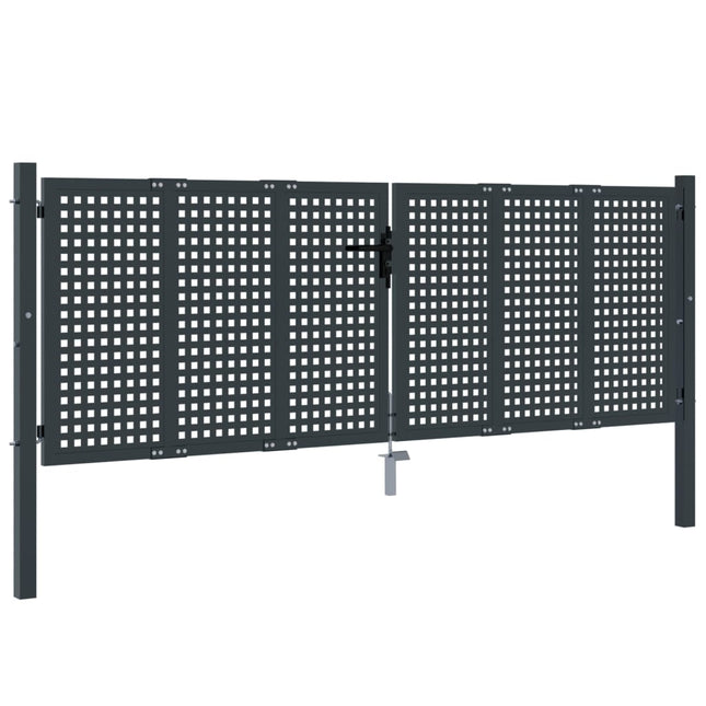 Cancello Giardino Antracite 300x125 cm in Acciaio