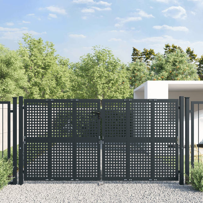 Cancello Giardino Antracite 300x125 cm in Acciaio