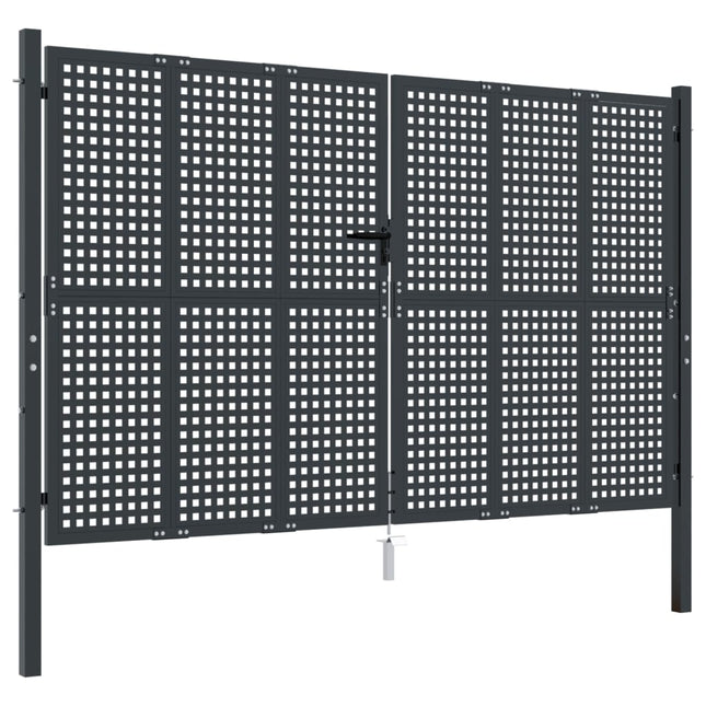 Cancello Giardino Antracite 300x175 cm in Acciaio