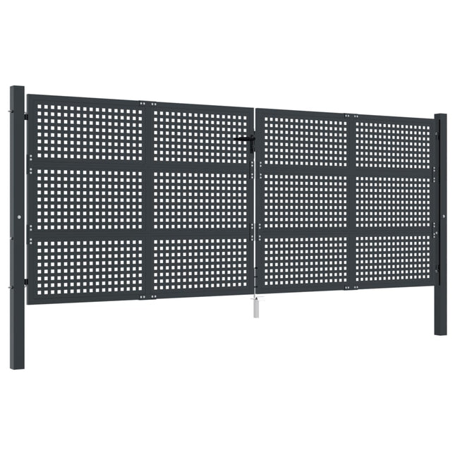 Cancello Giardino Antracite 400x125 cm in Acciaio