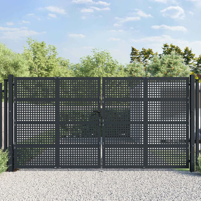 Cancello Giardino Antracite 400x175 cm in Acciaio