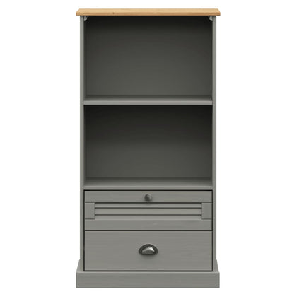 Libreria VIGO 60x35x114,5 cm in Legno Massello di Pino Grigio