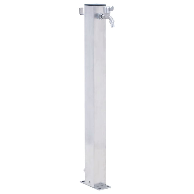 Colonna d'Acqua da Giardino 100 cm Acciaio Inox Quadrato