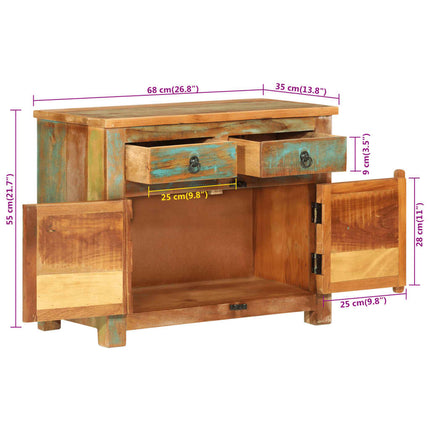 Credenza 68x35x55 cm in Legno Massello di Recupero