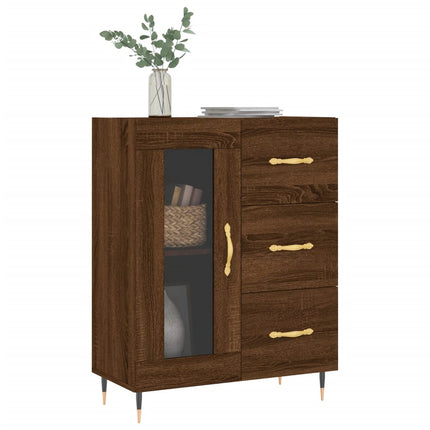 Credenza Rovere Marrone 69,5x34x90 cm in Legno Multistrato