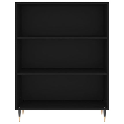 Libreria Nera 69,5x32,5x90 cm in Legno Multistrato